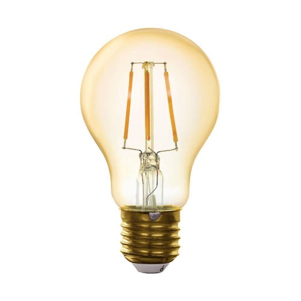 Лампа светодиодная филаментная диммируемая Eglo E27 5.5W 2200K золотистая 11864
