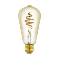 Лампа светодиодная филаментная диммируемая Eglo E27 5.5W 2200-6500K золотистая 12583