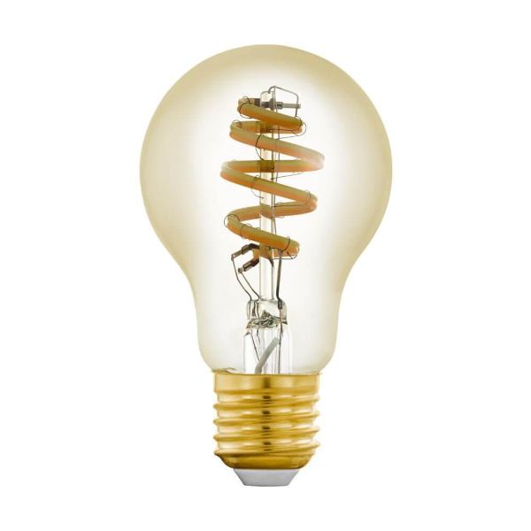 Лампа светодиодная филаментная диммируемая Eglo E27 5.5W 2200-6500K золотистая 12578